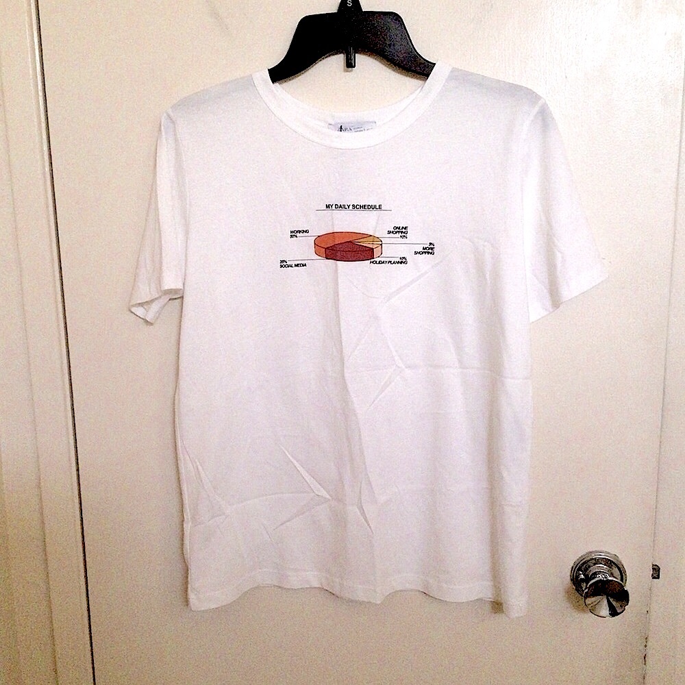 Zara Pie Chart Graphic T-shirt NWT